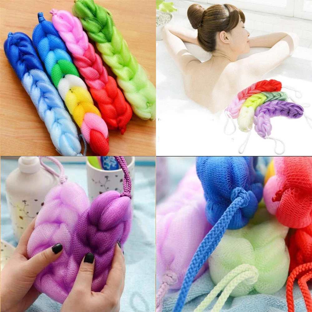 

Long Bath Brush Flower Bathroom Shower Shower Gel Foaming Wash Skin Spa Massage Scrub Body Scrubber Back Rubs Strip0