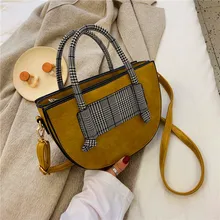 Модные женские сумки с вышивкой через плечо с верхней ручкой, женская сумка через плечо в простом стиле, ручные сумки с кисточками из искусственной кожи