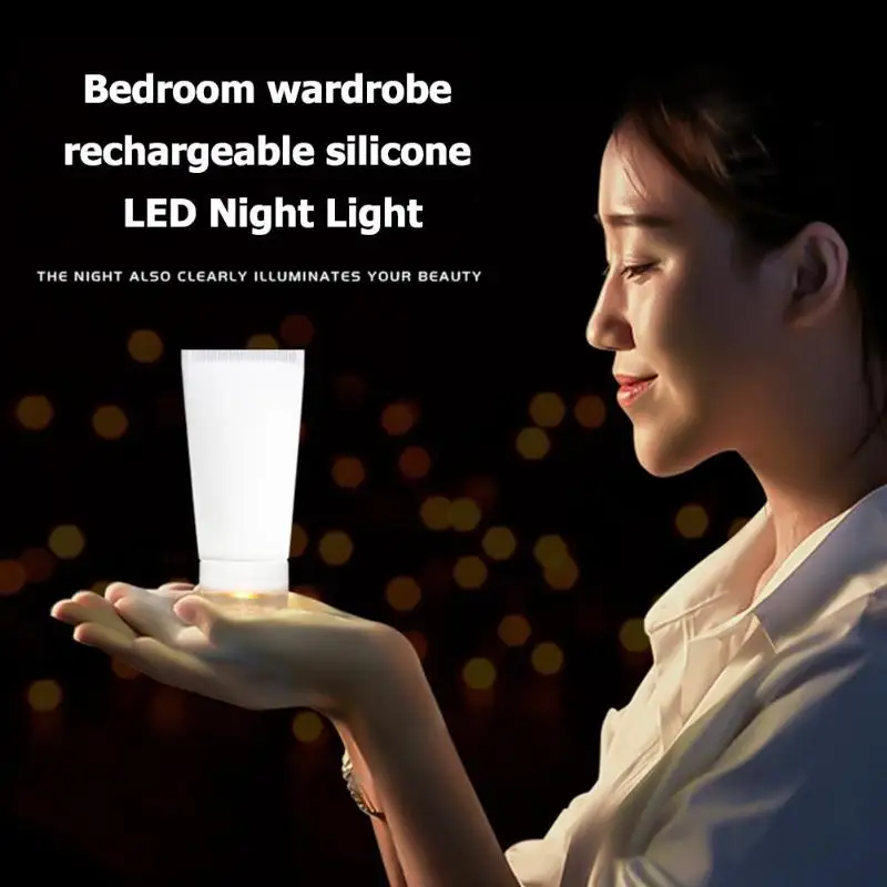 

Creative Silicone LED Night Light Vibration Switch Small Lamp Decompression Tool Energy Saving and Environmental Protection