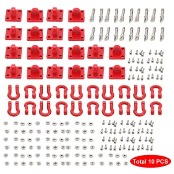 

RC Car Red Metal Trailer Shackle Rescue Tow Hook for 1/10 RC Crawler Traxxas TRX4 Axial SCX10 90046 RC4WD D90 TF2 Tamiya CC01