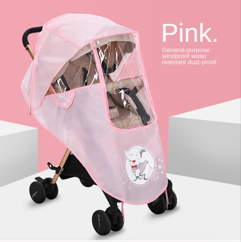 Waterproof Rain Cover Transparent Wind Dust  Baby Strollers Pushchairs Raincoat S/M/L Shield Zipper Open Stroller Accessories baby trend double stroller accessories	