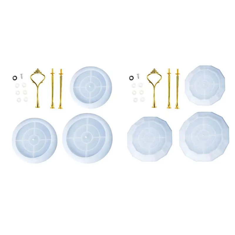 

1 Set Crystal Epoxy Resin Mold Three-layer 3D Fruit Tray Casting Silicone Mould 83XF