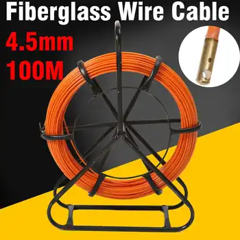 

100M 4.5mm Fiberglass Fish Tape Reel Puller Conduit Ducting Rodder Pulling Wire Cable Ducting Rodder Pulling Wire Cable Puller