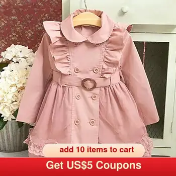 

Melario Girls Trench Kids Outerwear 2020 New Fashion Kids Girl Ruffles Coats Sashes Casual Outfits Children Clothing 3 11 Years