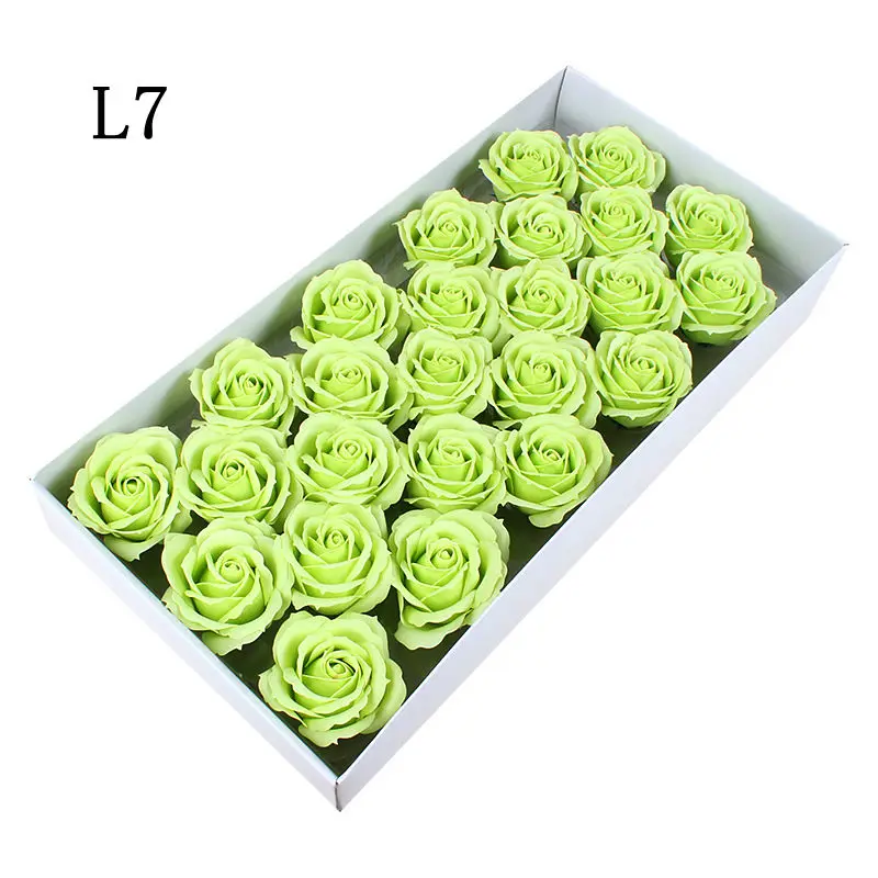 L7 25 шт., мыло большого размера, розы, цветы, голова, настоящее Сенсорное мыло, розы, искусственные цветы, высокое качество, для самостоятельного изготовления свадебного украшения дома - Цвет: L7