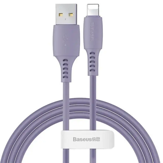 Цветной usb-кабель Baseus для iPhone 11 Pro Max 2,4 A, кабель для быстрой зарядки для iPhone Xs Max Xr X 8 7 6 6 S Plus, шнур для передачи данных, зарядное устройство - Цвет: Фиолетовый