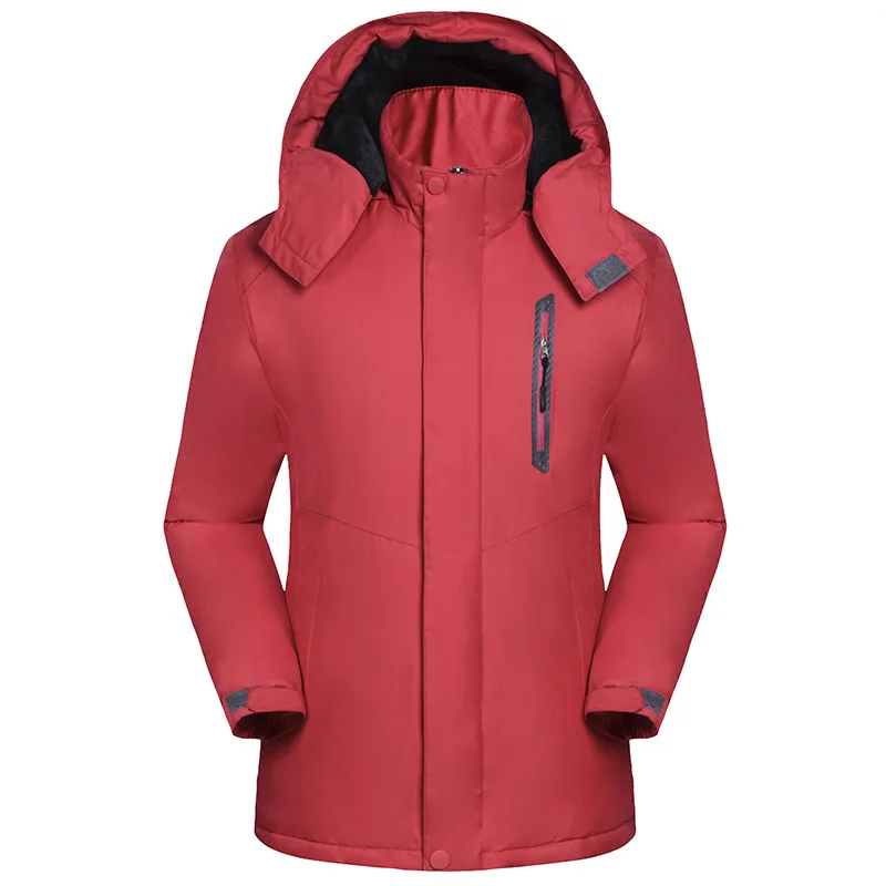 Зимние мужские и женские походные куртки, лыжная куртка, уличная куртка для сноуборда, теплый зимний лыжный костюм для холодной погоды, рабочая одежда, зимние костюмы - Цвет: Men-red