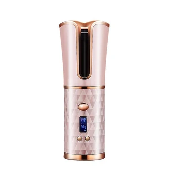 

Hair Curler Cordless Automatic Iron Wireless Curling Iron USB Rechargeable Air Curler Hair Waves LCD Display Ceramic Curly