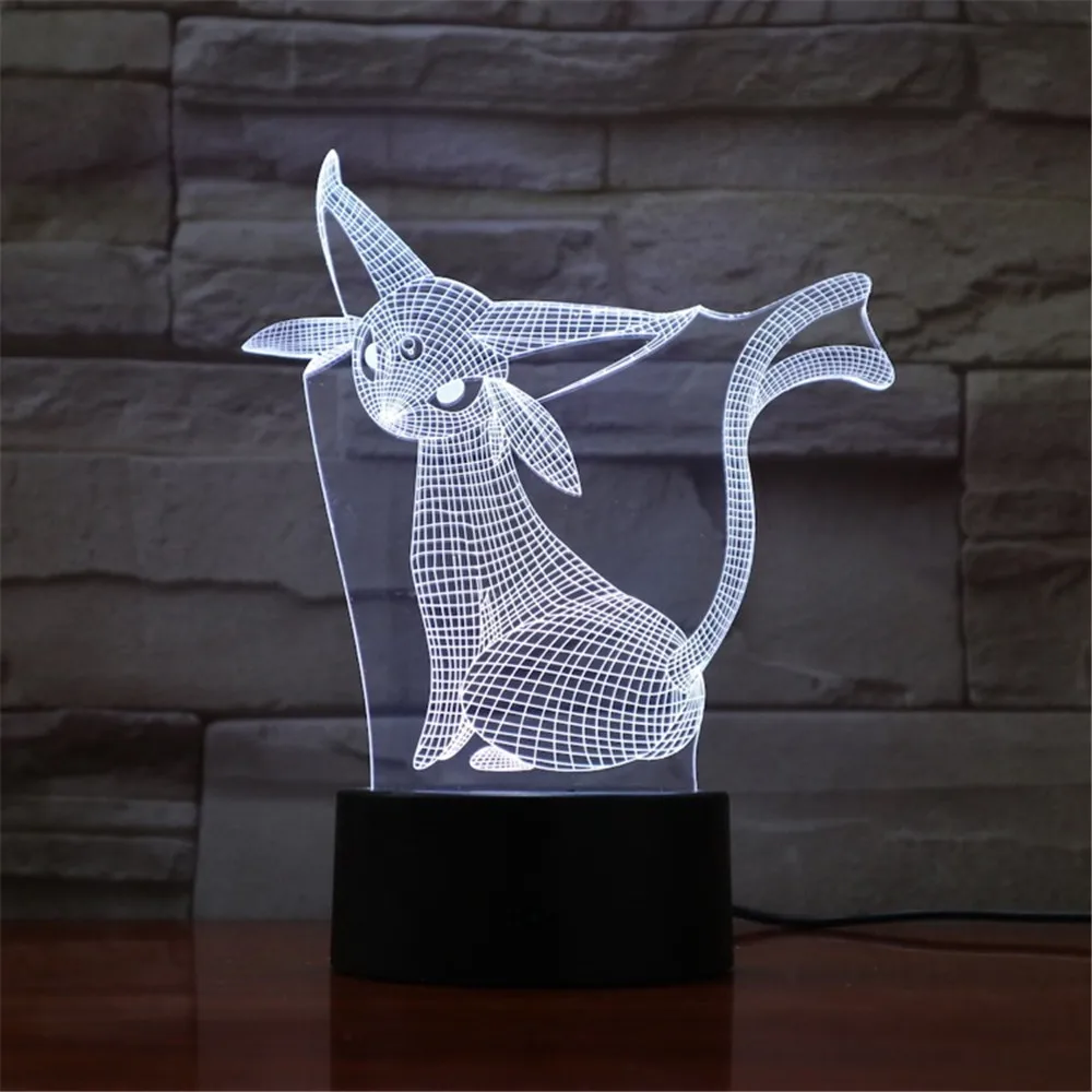 Фигурка покемона Eevee из аниме 3D светодиодный ночсветильник фигурка Flareon Ice Eon