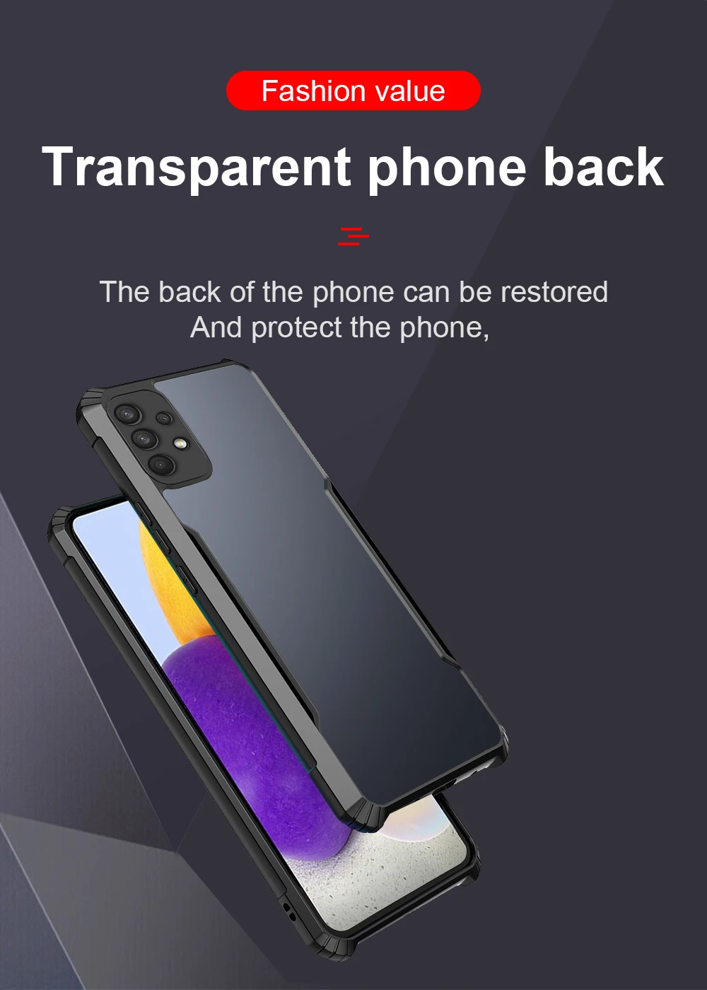 For Samsung Galaxy A72 A71 A52 A51 4G A50S A42 A32 A31 A21S A12 A10S A02 A30 A20 case clear armor shockproof acrylic phone cover