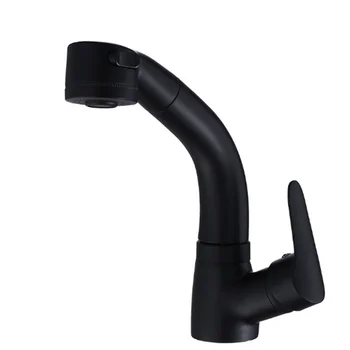 

Matte Black Kitchen Faucet Deck Mounted Mixer Tap 360 Degree Rotation Stream Sprayer Nozzle Kitchen Sink Hot Cold Tap Adjustable