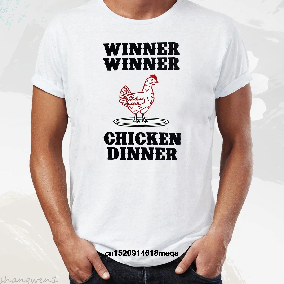 funny t shirts Winner Chicken Dinner Hot Strategy Shooting Game Playerunknowns Battlegrounds PUBG Tee Mens T-shirt _