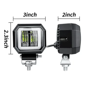 

Angel eye work light motorcycle headlight 3 inch round 20W LED work light with aperture