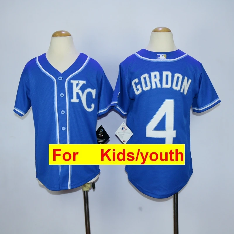 Серебристый Молодежный Канзас-Сити Бо Джексон Джордж Бретт Salvador Perez Mike Moustakas Alex Gordon Alcides Escobar Flex& Cool Base Jersey - Цвет: Серебристый