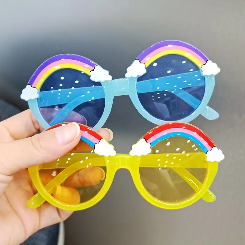 

Candy Color Cartoon Rainbow Clouds Round Children Sunglasses Fashion Cute Kids Outdoor Travel Sun Glasses UV400 Shades