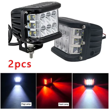 

High Quality Material 2pcs/set DC12-80V 4 Inch 12LED Work Light Square Driving Strobe Fog Lamp For SUV