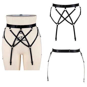 

Strappy Harness Garter Belt Cage Waist Stockings Suspender Belts Elastic Adjust Hollow Out Bondage Panties Fetish Goth Rave
