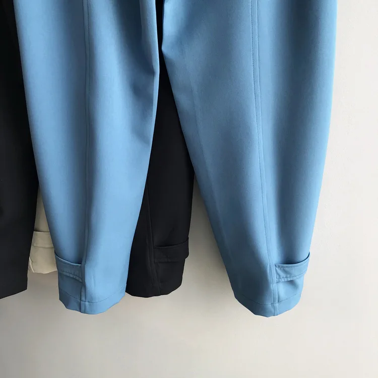 Высокая талия свободные брюки женские элегантные модные женские Pantalones Mujer широкие брюки длиной до щиколотки повседневные брюки Spodnie Damskie