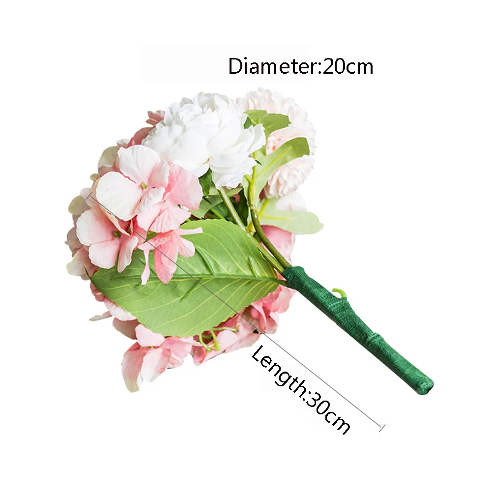 New Style Wedding Bouquet Flowers Bride Holding Flowers For Decor Cloth Artificial Colorful Rose With Leaves Fashion Hot