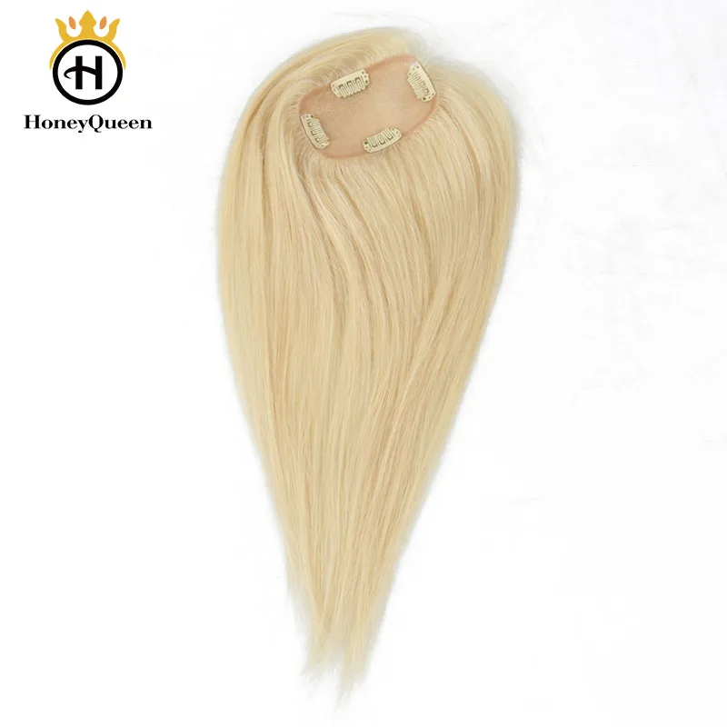 

Светлые волосы Топпер заколка Ins Toupee волосы для женщин бразильские Реми 100% человеческие волосы 2,5x4 дюйма 1 шт. наращивание Honey Queen