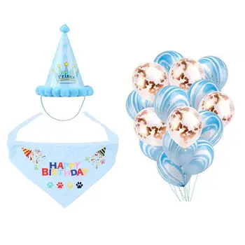 

1 Set Beautiful Cute Funny Decor Neckerchief Birthday Balloon Pet Birthday Cap for Pet Birthday Animal Dog