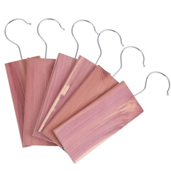 

6pcs/lot Natural Cedar Wood Moth Hanger Hanging Block Repellent Wardrobe Clothes Drawer