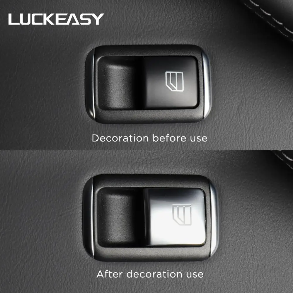 LUCKEASY Car window button modified ABS Patch For Tesla Model X- Button decoration protection 13pcs/set