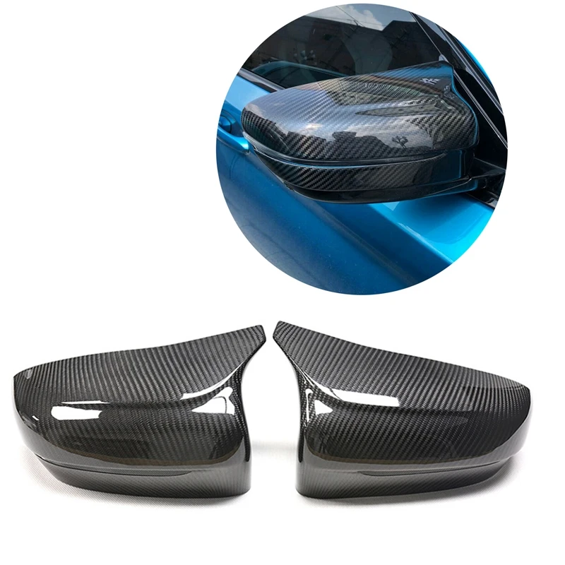 

2Pcs Car Dry Carbon Fiber Style Side Rear View Mirror Cover Trim for BMW M5 F90 2018-2020