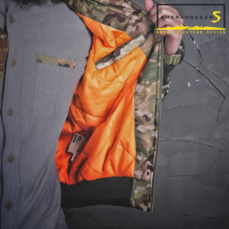 Emersongear Мужская термокуртка MA1 стильная теплая уличная Camoflage SoftShell водонепроницаемая ветрозащитная куртка повседневная тактическая куртка