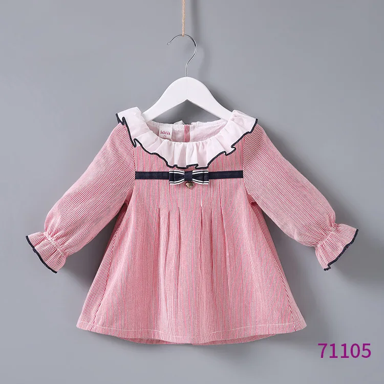 

Momoidea Childrenswear Spring New Style Girls Dress Listed Simple Stripes Children Spring And Autumn Dress
