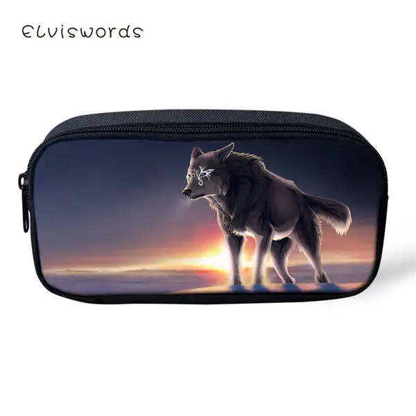 CDWX3806K ELVISWORDS пенал для детей мультфильм волк печатает шаблон студентов ящик детские школьные пеналы для ручек девочек милый Косметик - Цвет: CDWX3806K