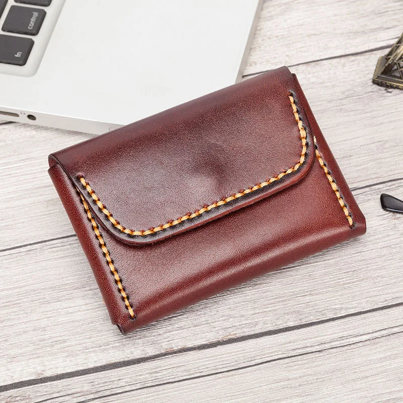 New Women's Wallet Solid Color Simple Wallet Card Bag Zero Wallet Woman - Цвет: Dark Brown