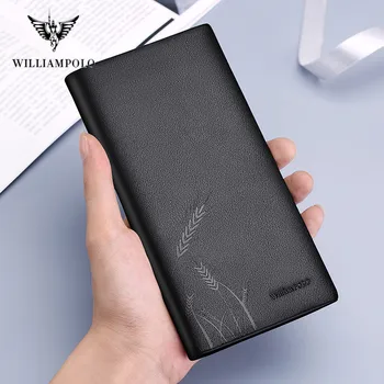 

Williampolo Genuine Leather Wallet Fashion Bifold Men Wallet Casual Solid Cowskin Leather Purse Luxury Design High Quality walle