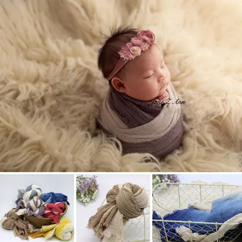 

Jane Z Ann New Style Photography props for baby Newborn Wrap Gradient Color Tie-dye Tassels cloth 100x200cm