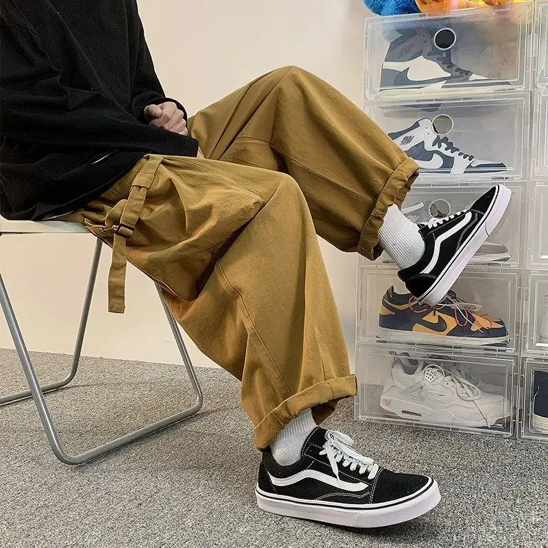 PROD 1005002686984478 HOUZHOU Mens Cargo Trousers Male Harajuku Black
Cargo Pants Men Wide Leg Pants for Men Streetwear Baggy Oversize Plus
Size