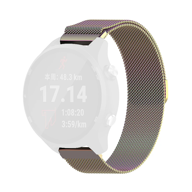 Модный Цветной ремешок для часов Garmin Forerunner 245 м из нержавеющей стали с магнитным ремешком для часов Garmin Forerunner 245 м
