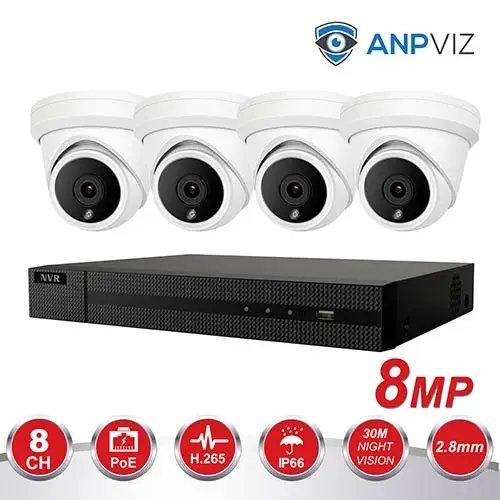 8CH 4K Hikvion OEM POE NVR комплект камер видеонаблюдения Системы 4/6/8 шт. 8MP башни безопасности купольная камера POE IP Камера видеонаблюдения 2 ТБ HDD - Цвет: 4PCS 4K Turret KIT
