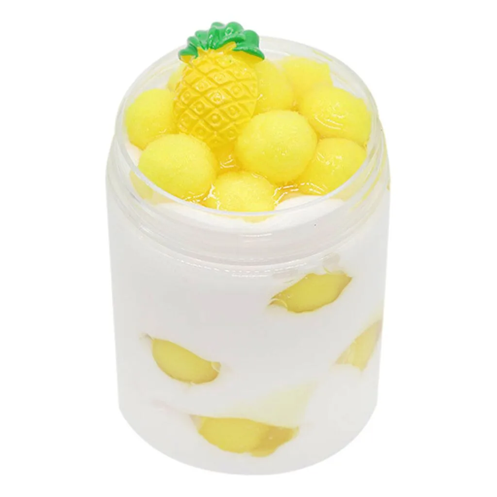 Fruit Ice-cream Slime Scented Stress Kids Clay Crystal Mud Toys Soft Clay Light Plasticine Playdough Slime Charms #B