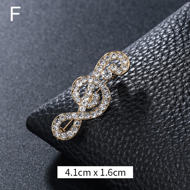 Elegant Musical Note Shape Brooches Fashion Luxurious Shiny Colorful Rhinestones Brooches Pins Clothes Accessories Gifts