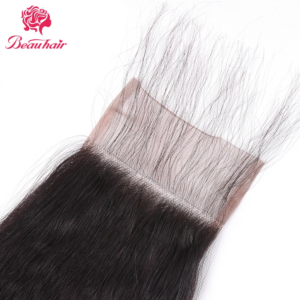 Fechamento de Renda Yaki em Linha Kinky Reto Laço Frontal Fechamento 13x4 Rendas 4x4 Reta Cabelo Natural Remy Atacado 5 Apliques de cabelo