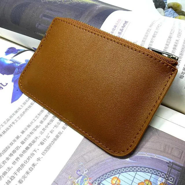 Mini Waist Bag Genuine Leather Belt Pouch Ultra Thin Fanny Pack  Small ID Cards Holder Wallet for Men LHD-K Yellow brown