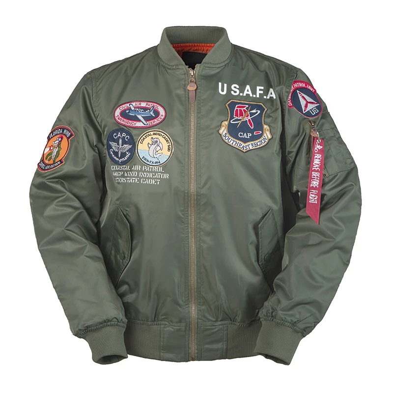 2024 Embroidered Military Patches vintage men thin clothes brands Top gun MA1 bomber flihgt jacket pilot coat windbreaker