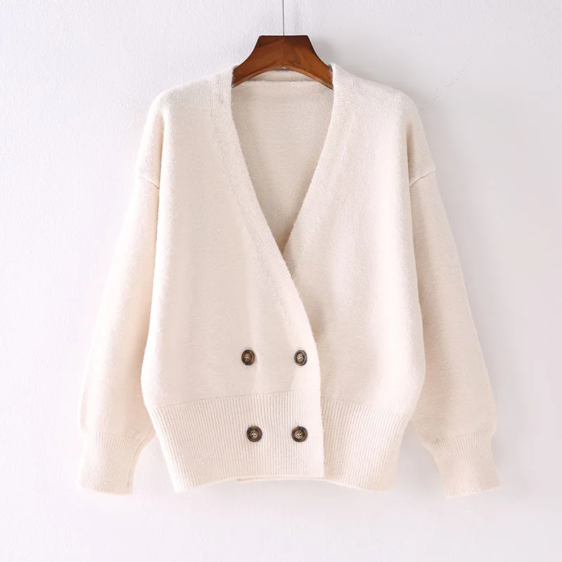Women Knitted Sweater Solid Cardigan Candy Color Green Yellow Female Knitwear Ladies Cardigans Jacket | Отзывы и видеообзор -4000300053732