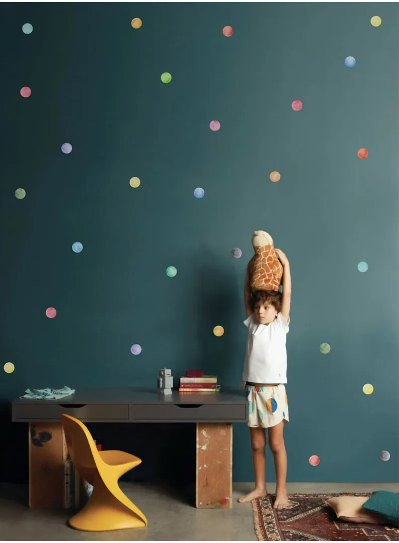 Акварельные точки наклейки на стену, радуга, точка наклейки на стену для детей декор для комнаты современные украшения дома стены искусства младенца diy