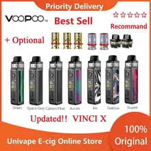 Лучший VOOPOO Винчи X 70 Вт Pod Комплект с двойной катушкой Системы 0,96-дюймовый Экран приведенный в действие одной 18650 Батарея Vape kitvs Винчи Mod Kit