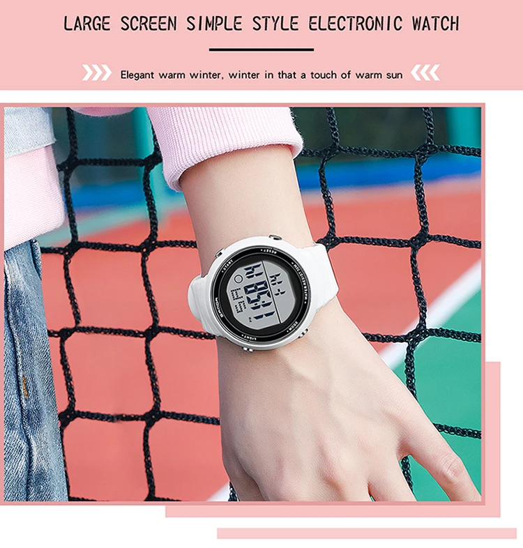 2021 SANDA New Fashion Trend Women Digital LED Sports Watch Multifunctional Waterproof Ladies Watch Silicone  Electronic watch