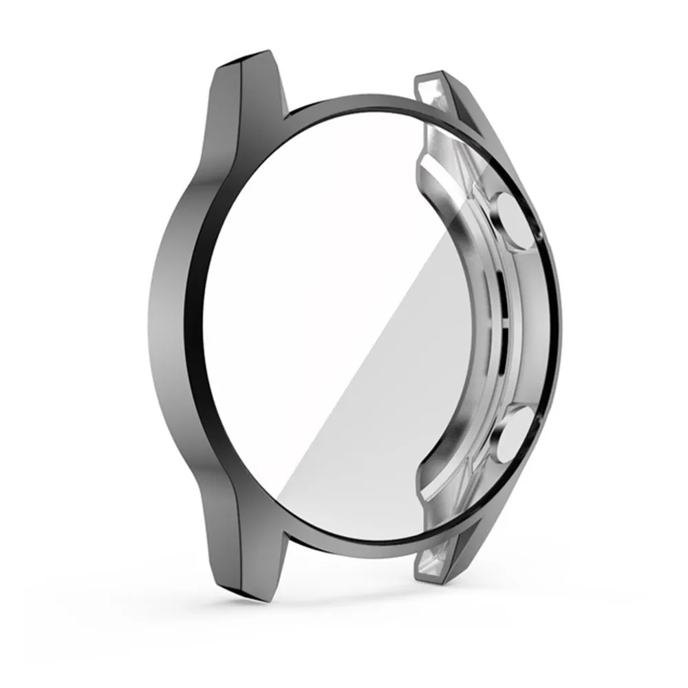 Черный Чехол для часов huawei Watch GT 2 46 мм, чехол из мягкого силикона и ТПУ, защитный чехол для часов, защитная рамка для huawei GT 2 42 мм - Цвет: Черный