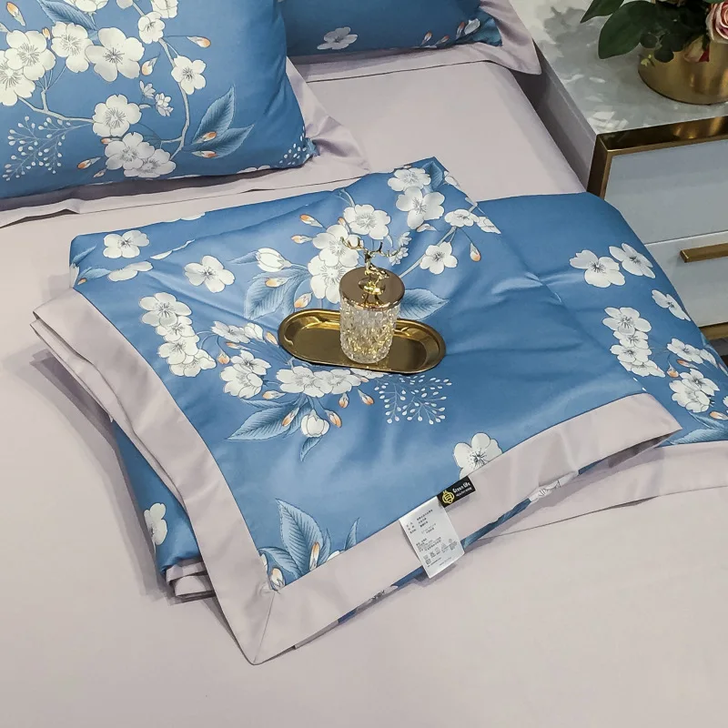 

New Printed Summer Quilt Four-piece Dormitory Air Conditioning Quilt Core Summer Cool Quilt
