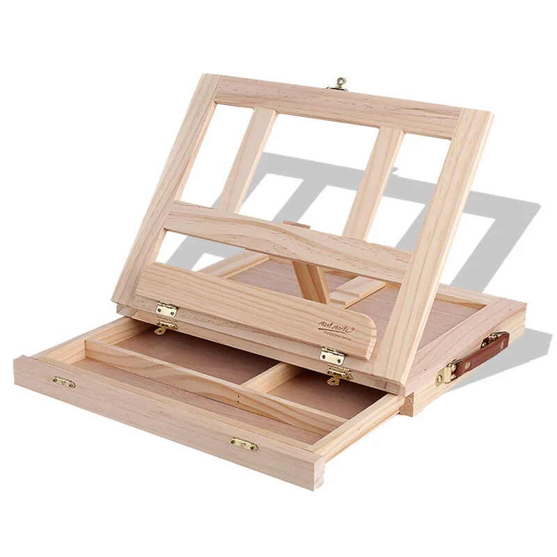 Wood Table Easels For Painting Artist Kids Drawer Box Portable