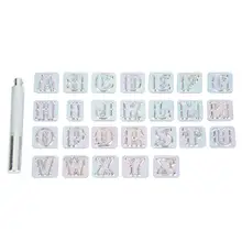 26 pièces lettre numéro timbres bois cuir cuivre poinçonnage en acier au carbone métal Stamper ensemble artisanat bricolage Art accessoires(China)